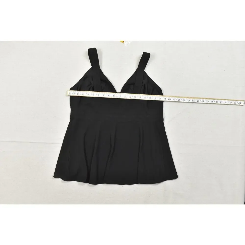 Torrid Women's Size 0 Black Zip Front Peplum Tank Top Sleeveless V-Neck Textured - Picture 2 of 8
